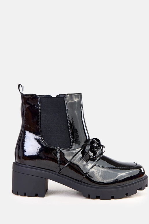 Melni lakoti zābaki ar ķēdi Sentley