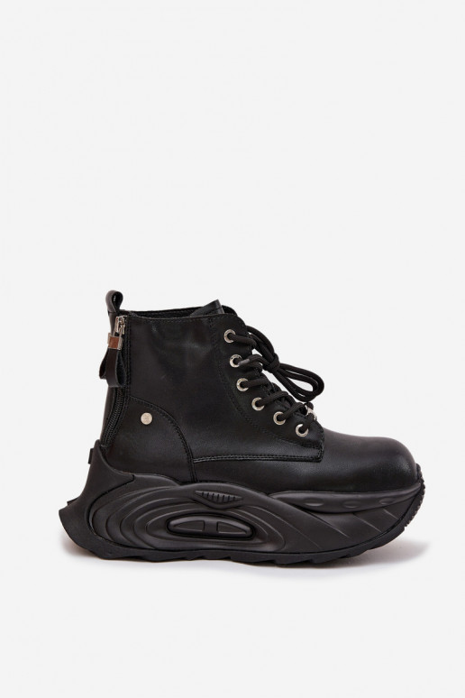 Āda siltināti Sieviešu puszābaki ar platformu GOE SS2N4301 melnas krāsas