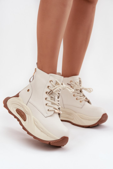 Āda siltināti Sieviešu puszābaki ar platformu GOE SS2N4300 Ziloņkaula krāsas 2