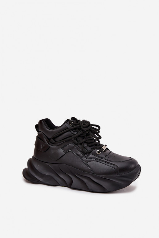 Sneakers modeļa apavi Sieviešu Dabīgas ādas GOE SS2N4036 melnas krāsas