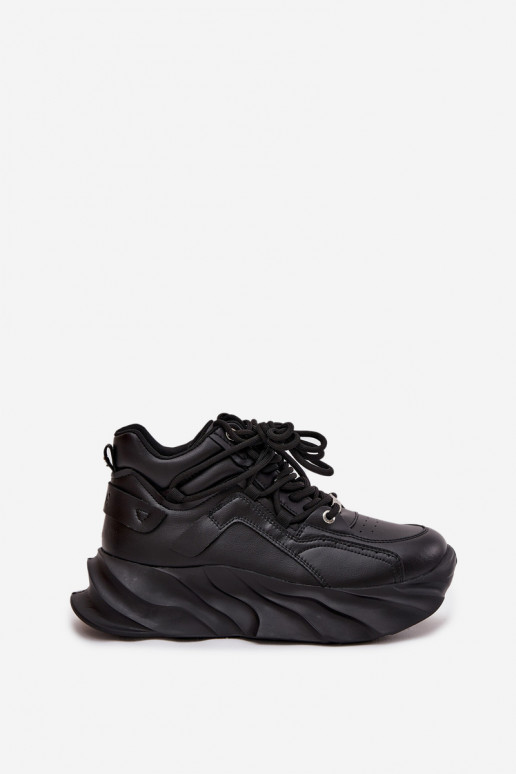 Sneakers modeļa apavi Sieviešu Dabīgas ādas GOE SS2N4036 melnas krāsas