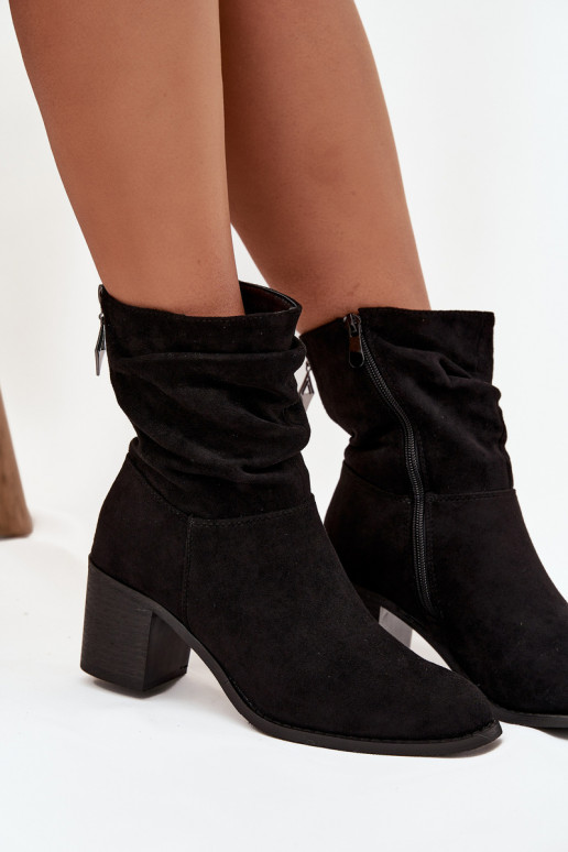 Sieviešu puszābaki Ar volāniem ar papēdi S.Barski HY52-516 melnas krāsas