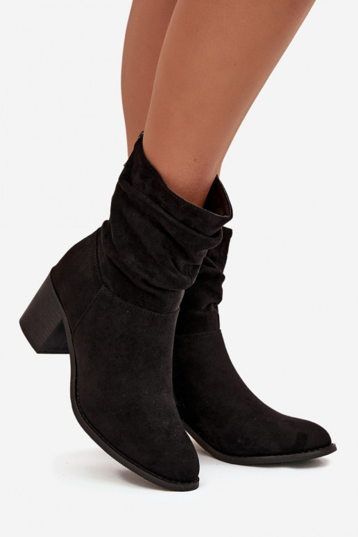 Sieviešu puszābaki Ar volāniem ar papēdi S.Barski HY52-516 melnas krāsas