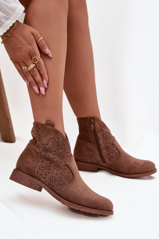 Sieviešu puszābaki ar platiem papēžiem S.Barski HY52-532 brūnas krāsas