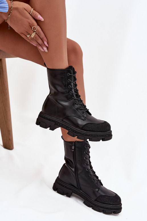 zābaki Sieviešu siltināti Ar Dekorāciju S.Barski HY42-982 melnas krāsas