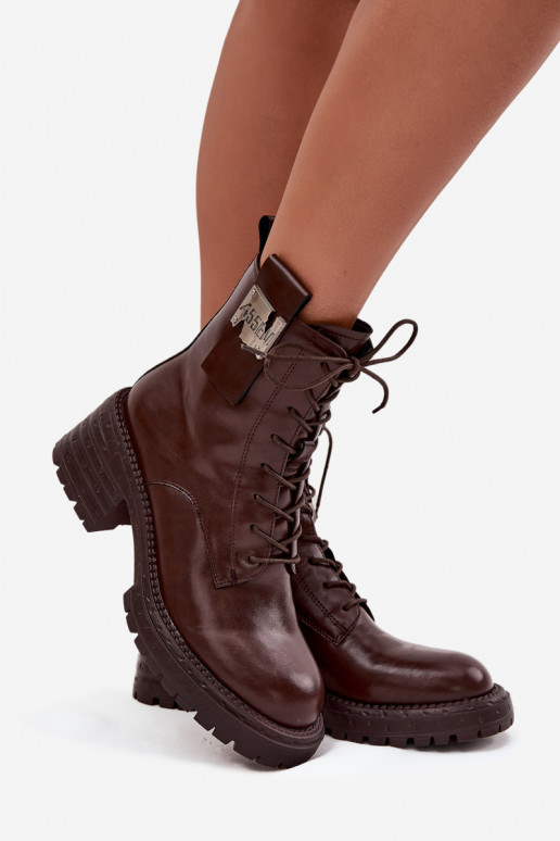 Āda zābaki Sieviešu Klockā Ar greznu Detalem Artiker 57C0213 brūnas krāsas