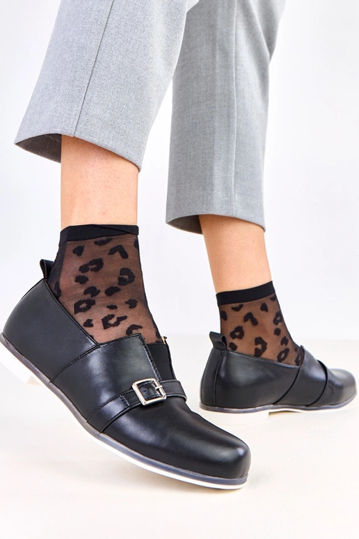 Melni sieviešu pussprādzītes ar ādas...