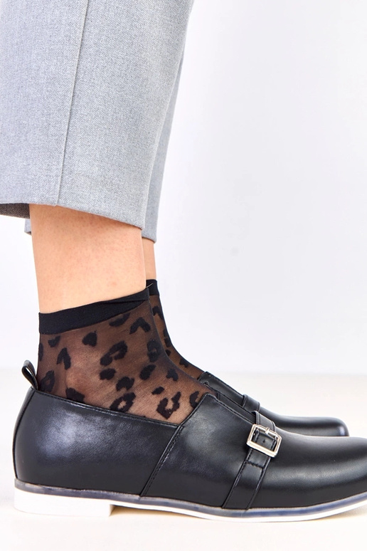 Melni sieviešu pussprādzītes ar ādas...