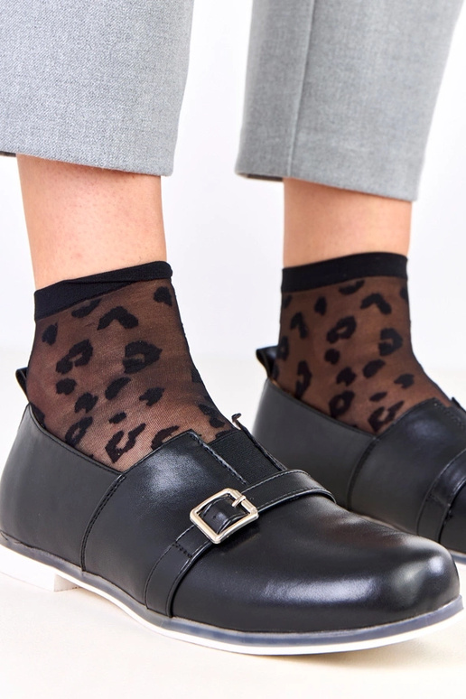 Melni sieviešu pussprādzītes ar ādas...