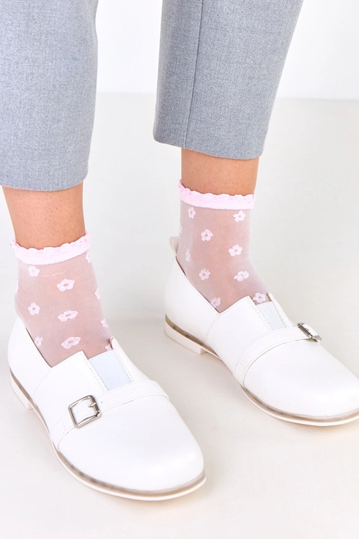 Balti sieviešu pussprādzītes ar ādas...