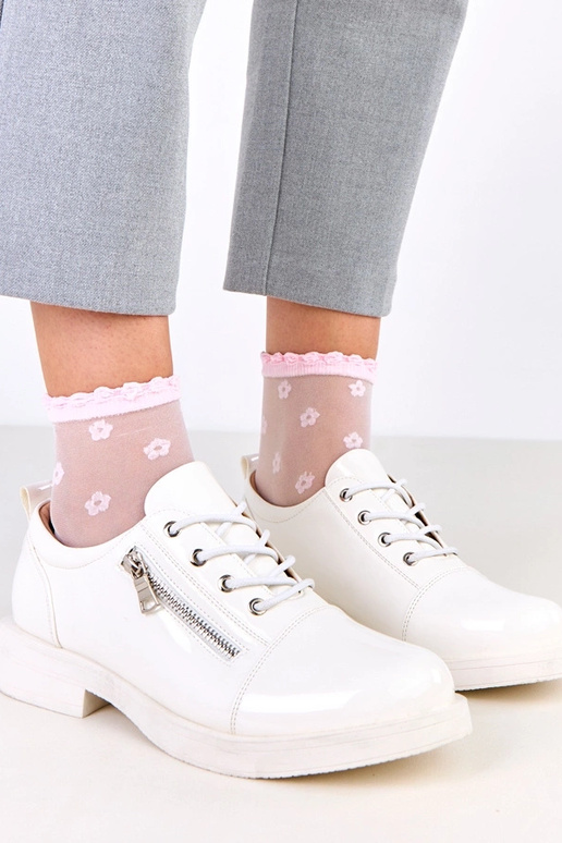 Balti lakuoti sieviešu pussprādzītes,...