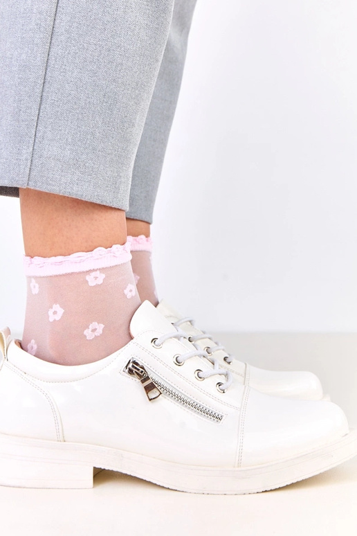 Balti lakuoti sieviešu pussprādzītes,...