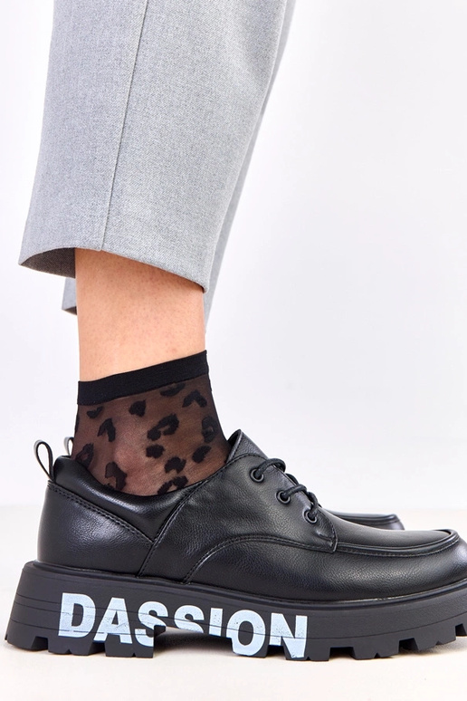 Melni sieviešu pusbačiai ar rakstu uz...