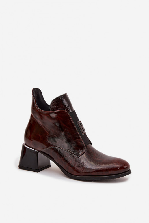 Āda Laque Sieviešu puszābaki Klockā Ar greznu Detalem siltināti Zazoo 60560 tumši brūnas krāsas