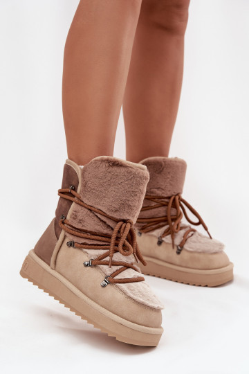 sniega apavi Sieviešu ar kažokādu D.Franklin DFSH370012 smilšu krāsas 2