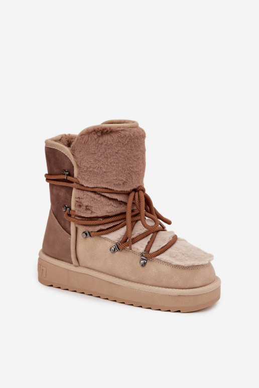 sniega apavi Sieviešu ar kažokādu D.Franklin DFSH370012 smilšu krāsas