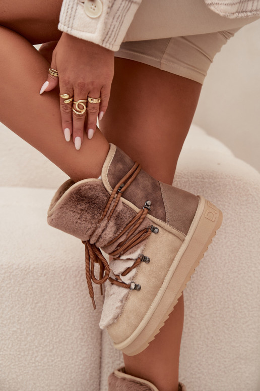 sniega apavi Sieviešu ar kažokādu D.Franklin DFSH370012 smilšu krāsas