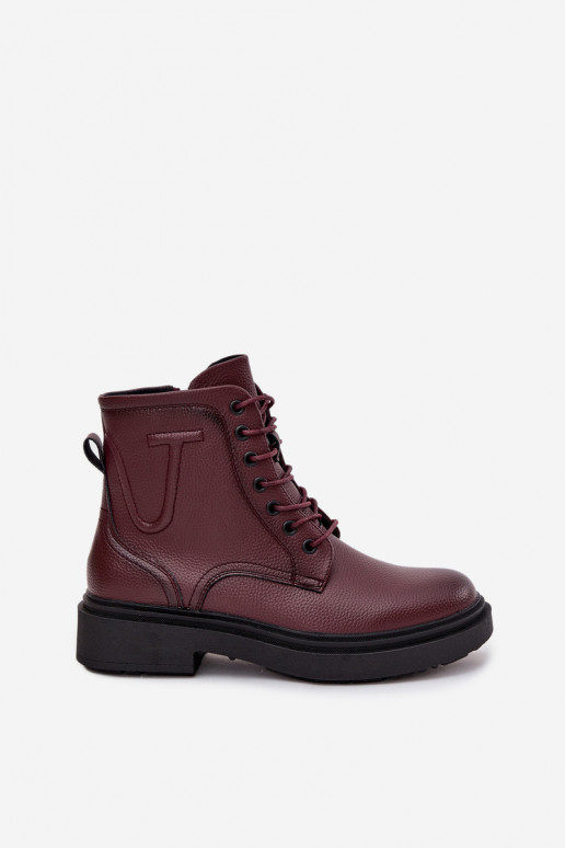 siltināti Sieviešu puszābakiIeslēgtsturalnej Skóry Sergio Leone BT25248-S bordo krāsas