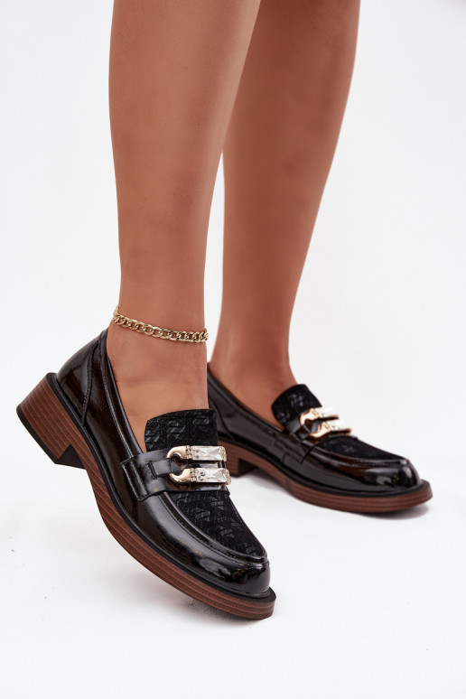 Āda Lakoti mokasīni SieviešuOdobnym Detalem D&A MR52-173 melnas krāsas