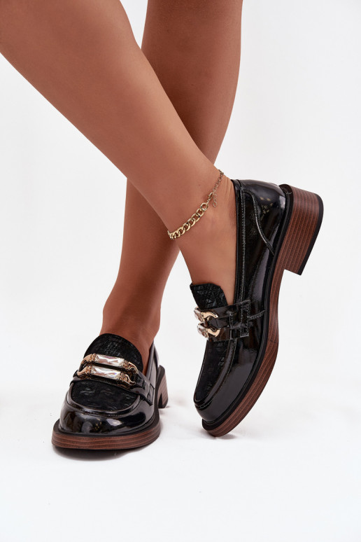 Āda Lakoti mokasīni SieviešuOdobnym Detalem D&A MR52-173 melnas krāsas