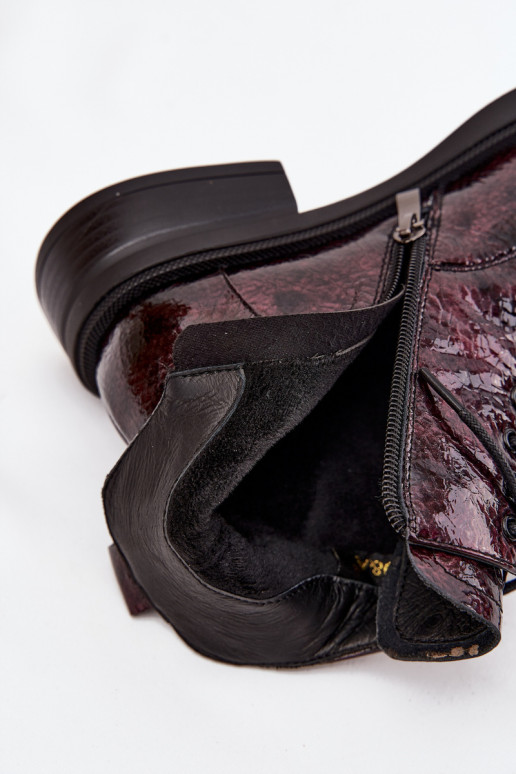 Laque Āda Sieviešu puszābaki Klockā D&A LZ52-954 bordo krāsas