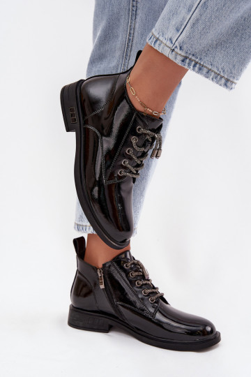 Āda Laque Sieviešu puszābaki Ar greznu Šņorēšanam D&A MR52-124 melnas krāsas