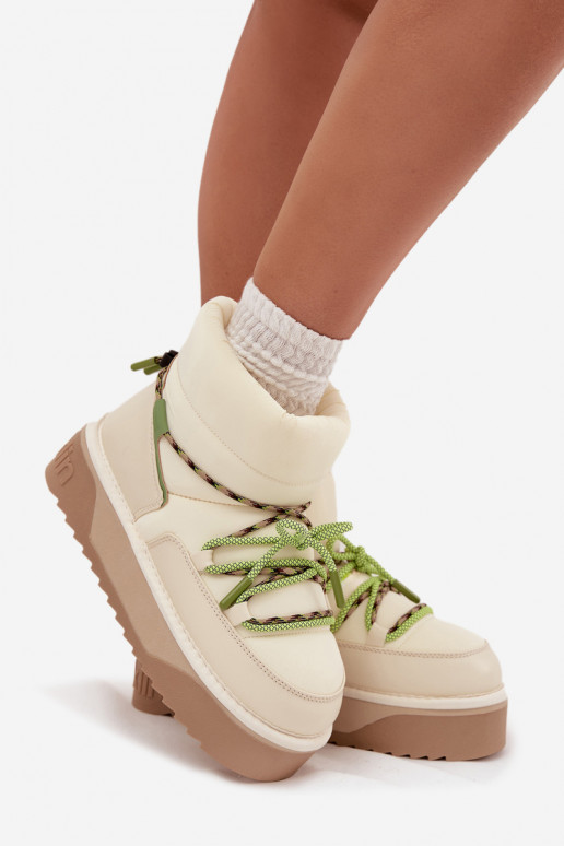 sniega apavi ar platformu D.Franklin DFSH371015 Ziloņkaula krāsas