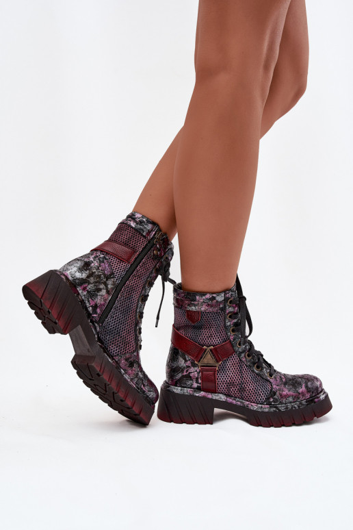 Āda zābaki Sieviešu Tā irciejka 07072-23 bordo krāsas