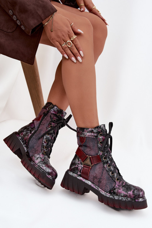 Āda zābaki Sieviešu Tā irciejka 07072-23 bordo krāsas