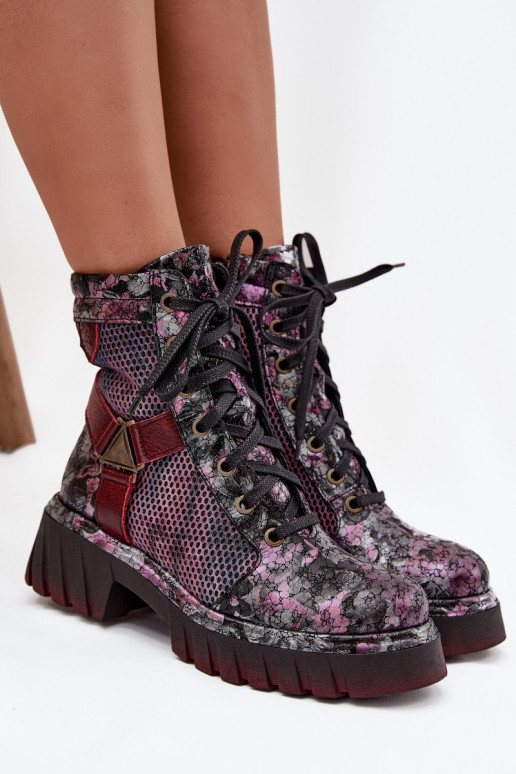 Āda zābaki Sieviešu Tā irciejka 07072-23 bordo krāsas