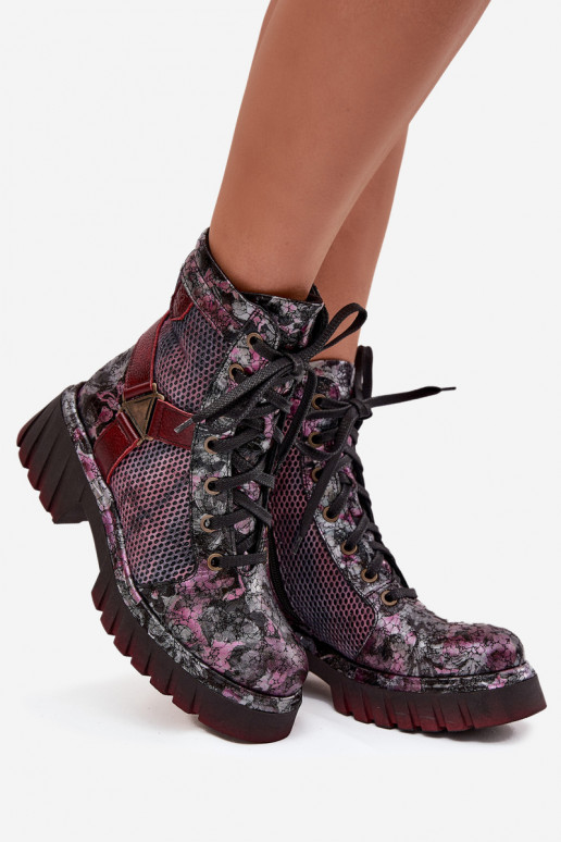 Āda zābaki Sieviešu Tā irciejka 07072-23 bordo krāsas