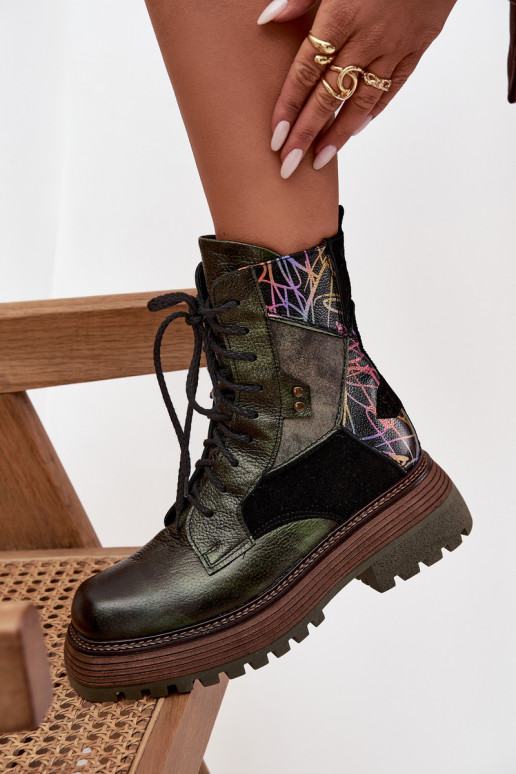 Āda zābaki Sieviešu ar platformu Tā irciejka 07104-09 haki krāsas
