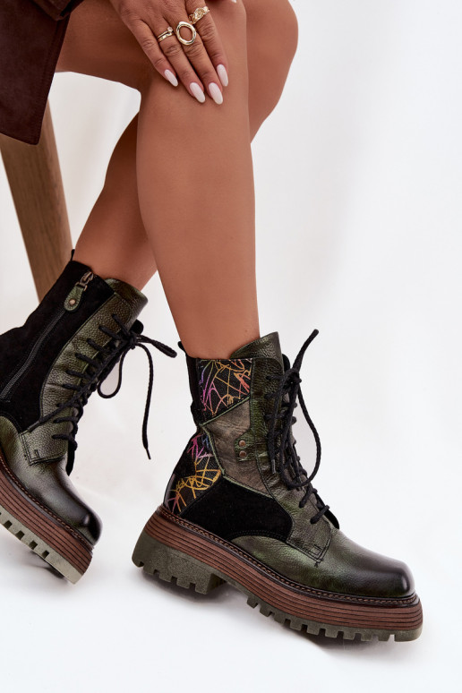 Āda zābaki Sieviešu ar platformu Tā irciejka 07104-09 haki krāsas