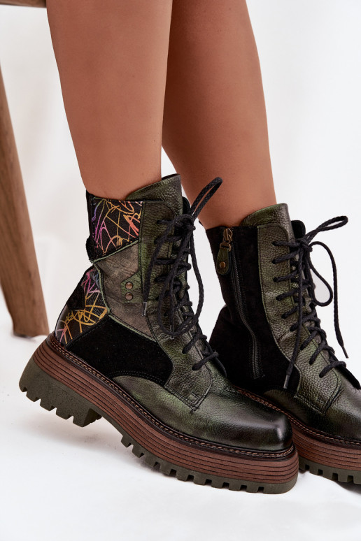 Āda zābaki Sieviešu ar platformu Tā irciejka 07104-09 haki krāsas