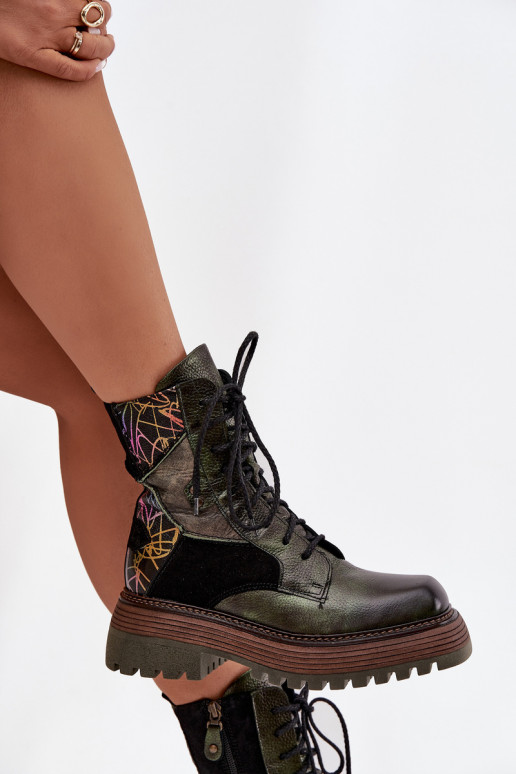 Āda zābaki Sieviešu ar platformu Tā irciejka 07104-09 haki krāsas