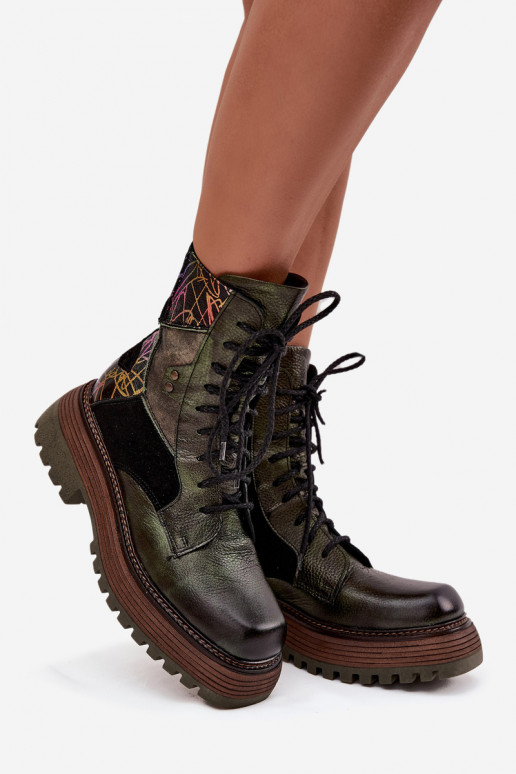 Āda zābaki Sieviešu ar platformu Tā irciejka 07104-09 haki krāsas