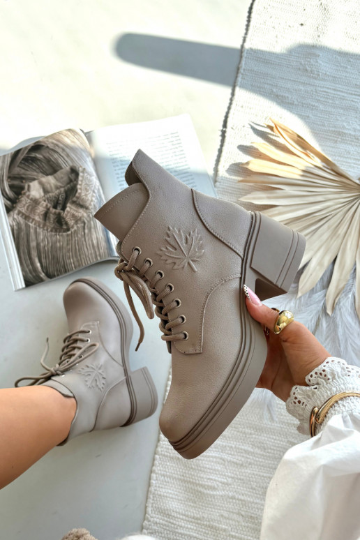 Sieviešu dabīgas ādas zābaki ar platformām, siltināti, Vinceza 39950 smilšu krāsā