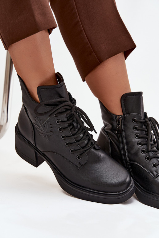 Sieviešu dabīgas ādas zābaki ar platformām, siltināti, Vinceza 39950 melnā krāsā
