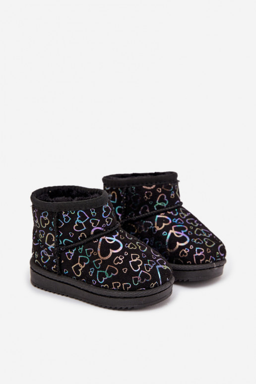 Bērnu sniega zābaki ar sirsniņām Calivine melnā krāsā