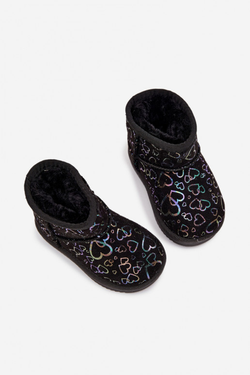 Bērnu sniega zābaki ar sirsniņām Calivine melnā krāsā