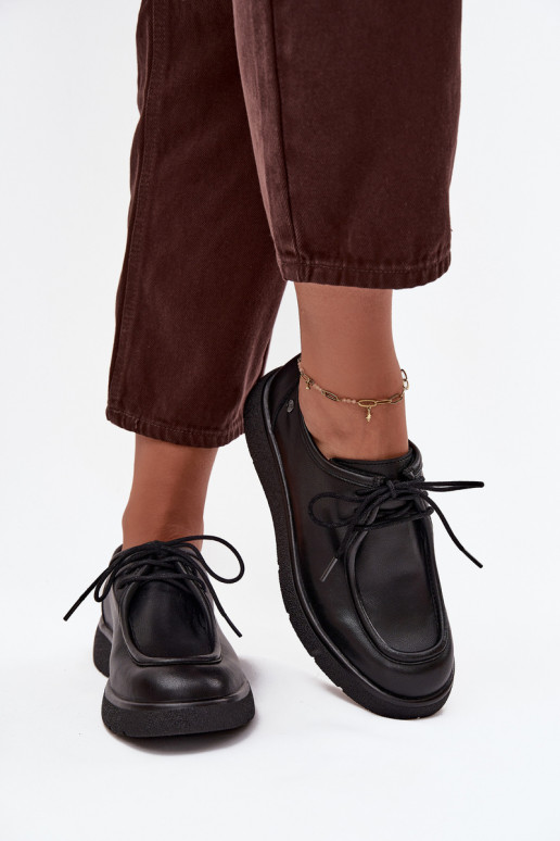 Āda apavi Sieviešu Tā irciejka K7189-01 melnas krāsas Āda apavi Sieviešu Tā irciejka K7189-01 melnas krāsas