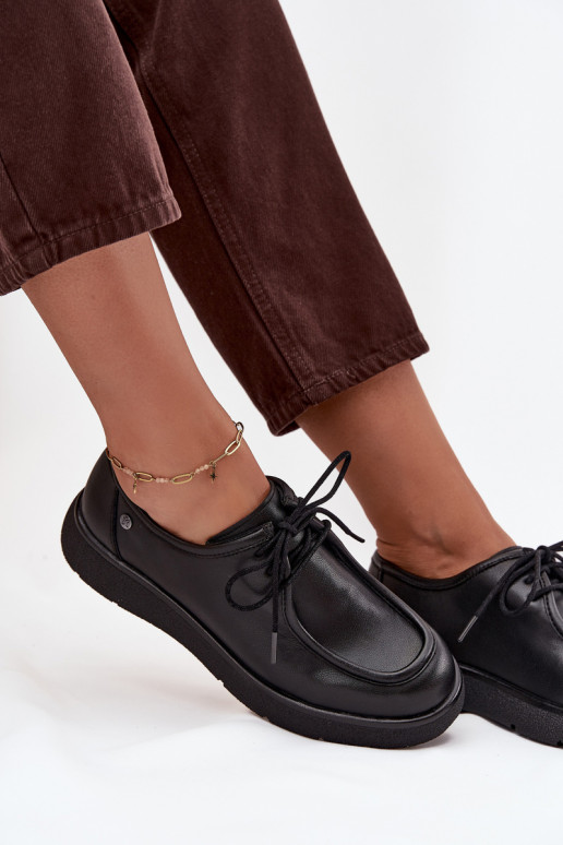 Āda apavi Sieviešu Tā irciejka K7189-01 melnas krāsas Āda apavi Sieviešu Tā irciejka K7189-01 melnas krāsas