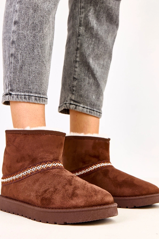 Brūnas zemas sniega zābaciņas no...