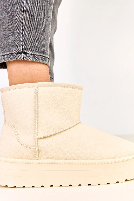 Smilšu krāsas zemas sniega zābaciņas...