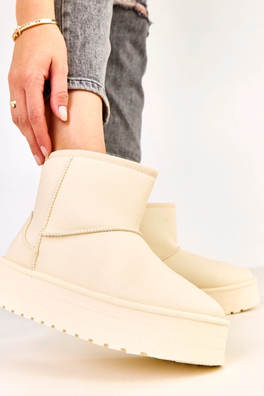 Smilšu krāsas zemas sniega zābaciņas...