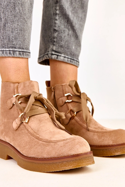 Smilšu krāsas siltas zābaciņas ar...