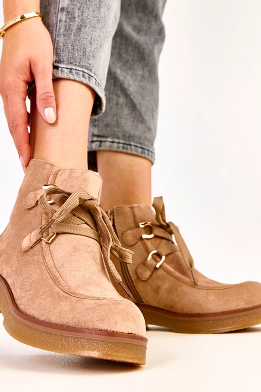 Smilšu krāsas siltas zābaciņas ar...