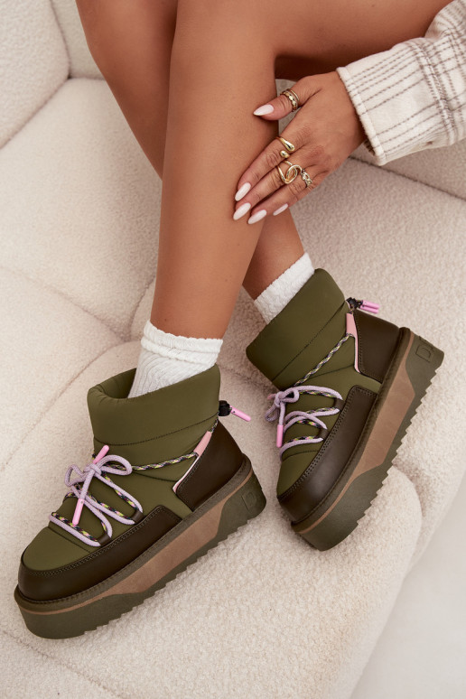 sniega apavi ar platformu D.Franklin DFSH371015 Haki krāsas