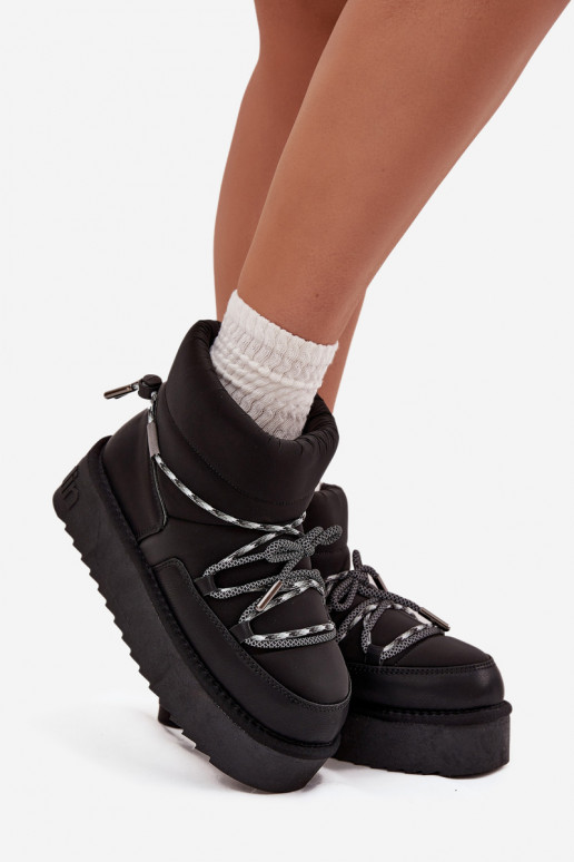 sniega apavi ar platformu D.Franklin DFSH371015 melnas krāsas