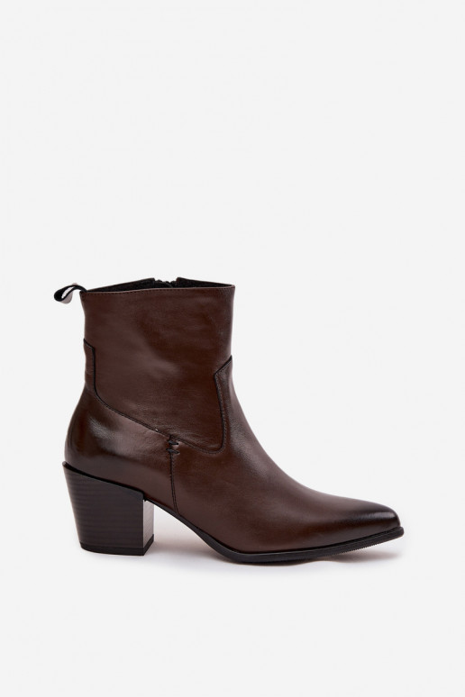 Āda kovboju stila puszābaki Sieviešu ar papēdi siltināti Zazoo 60565 CzekoladoIne